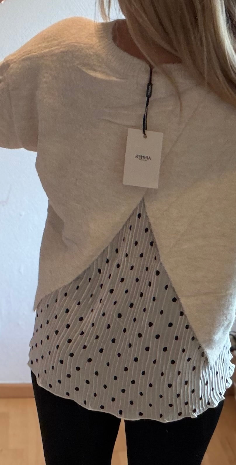 Pully mit Pünktchen Bluse - Creme