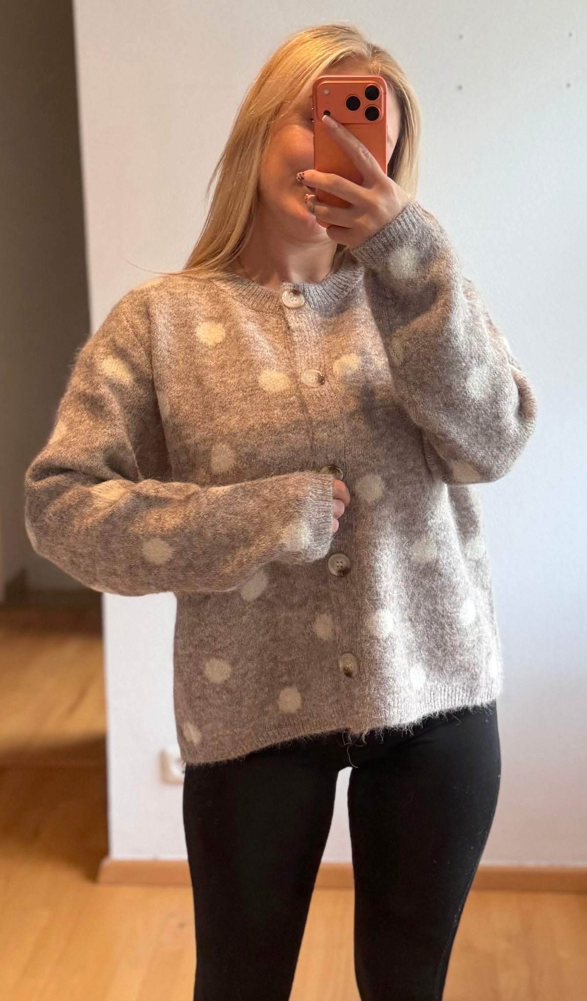 Pünktchen Jacke mit Schal