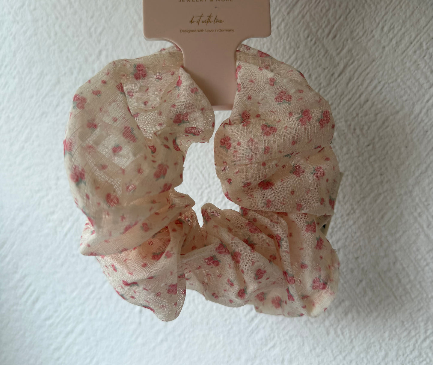 Scrunchie rosa Blumen