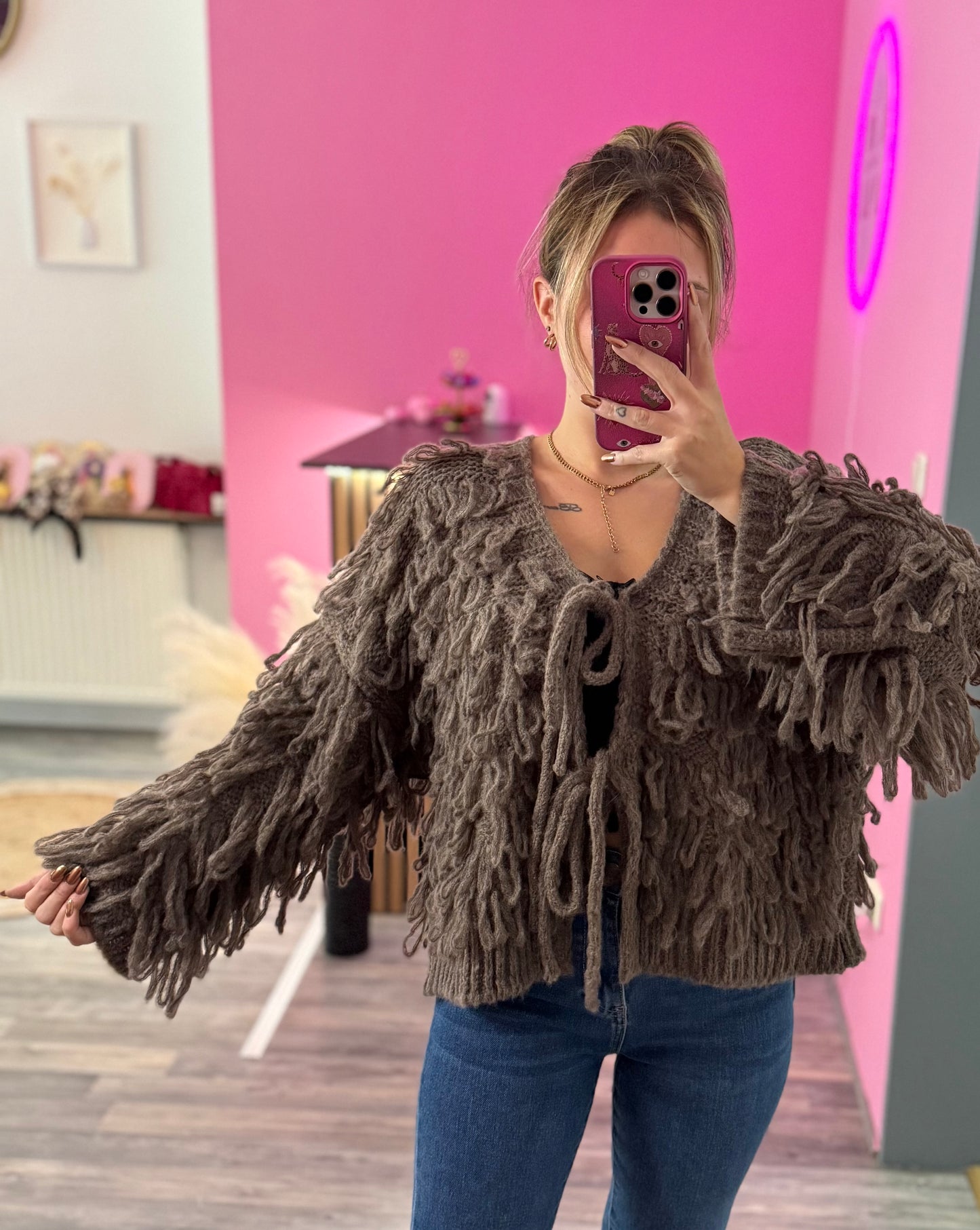 Fransen-Cardigan Cozy Chic