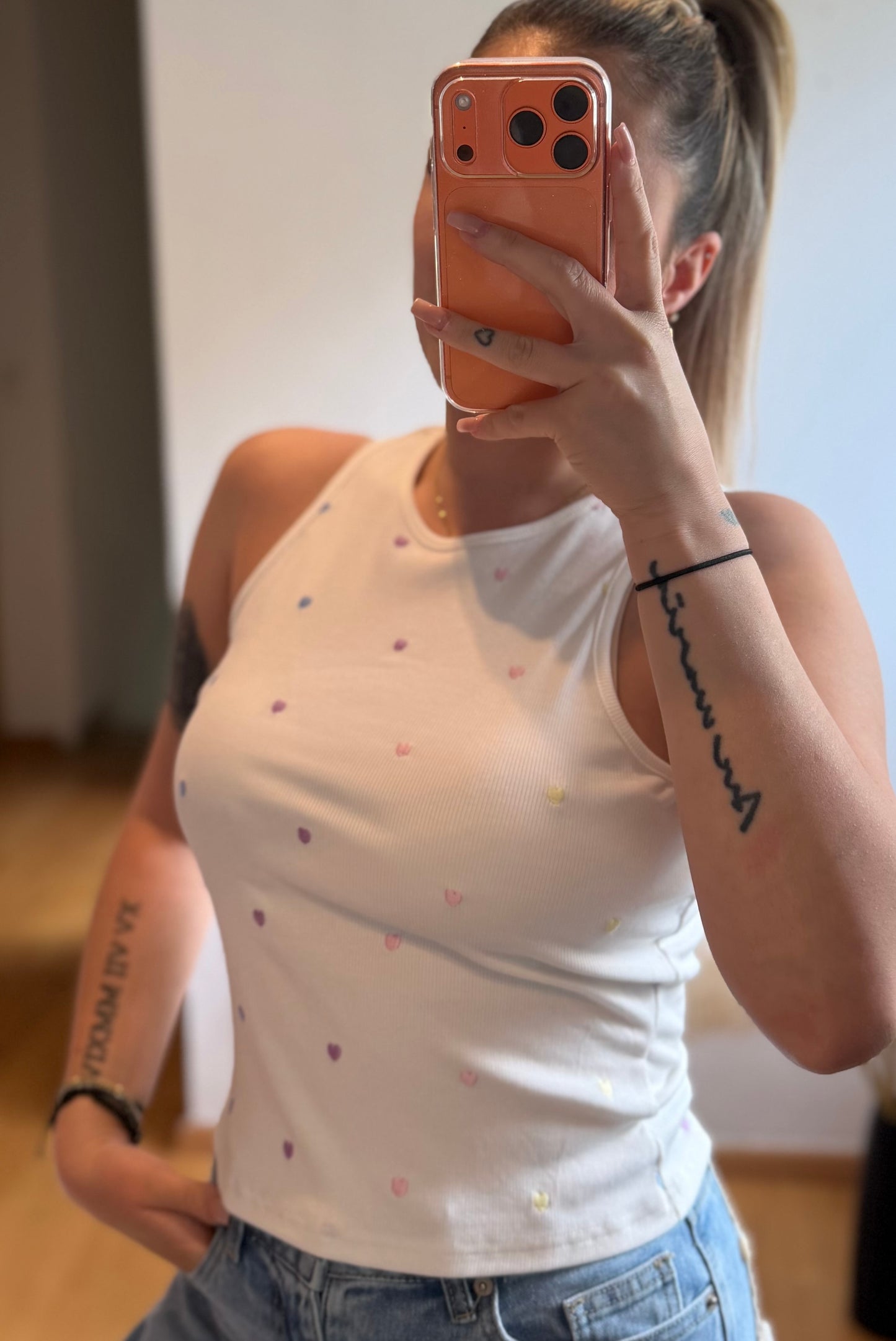 Herz Top White