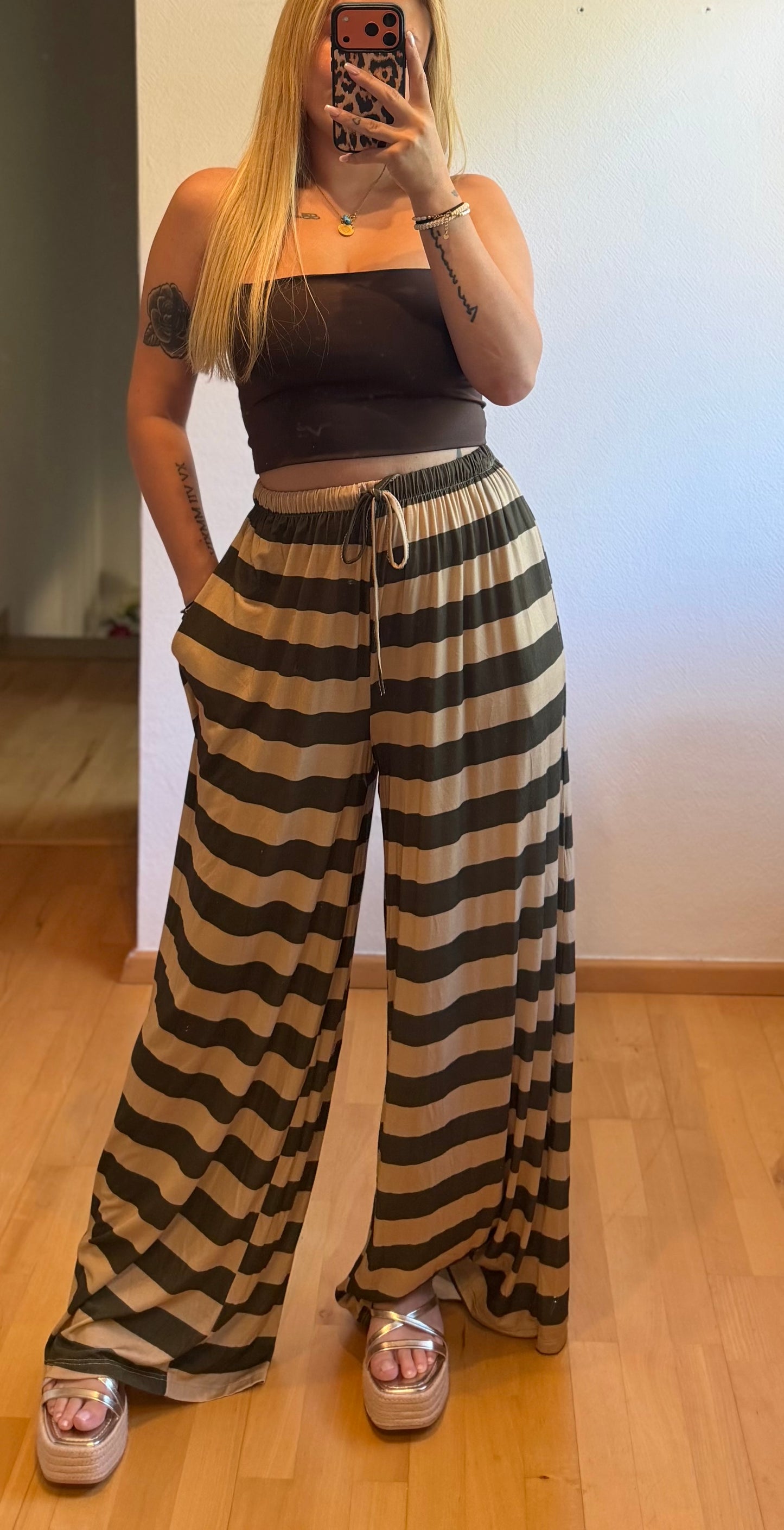 Vika Streifi beige/khaki