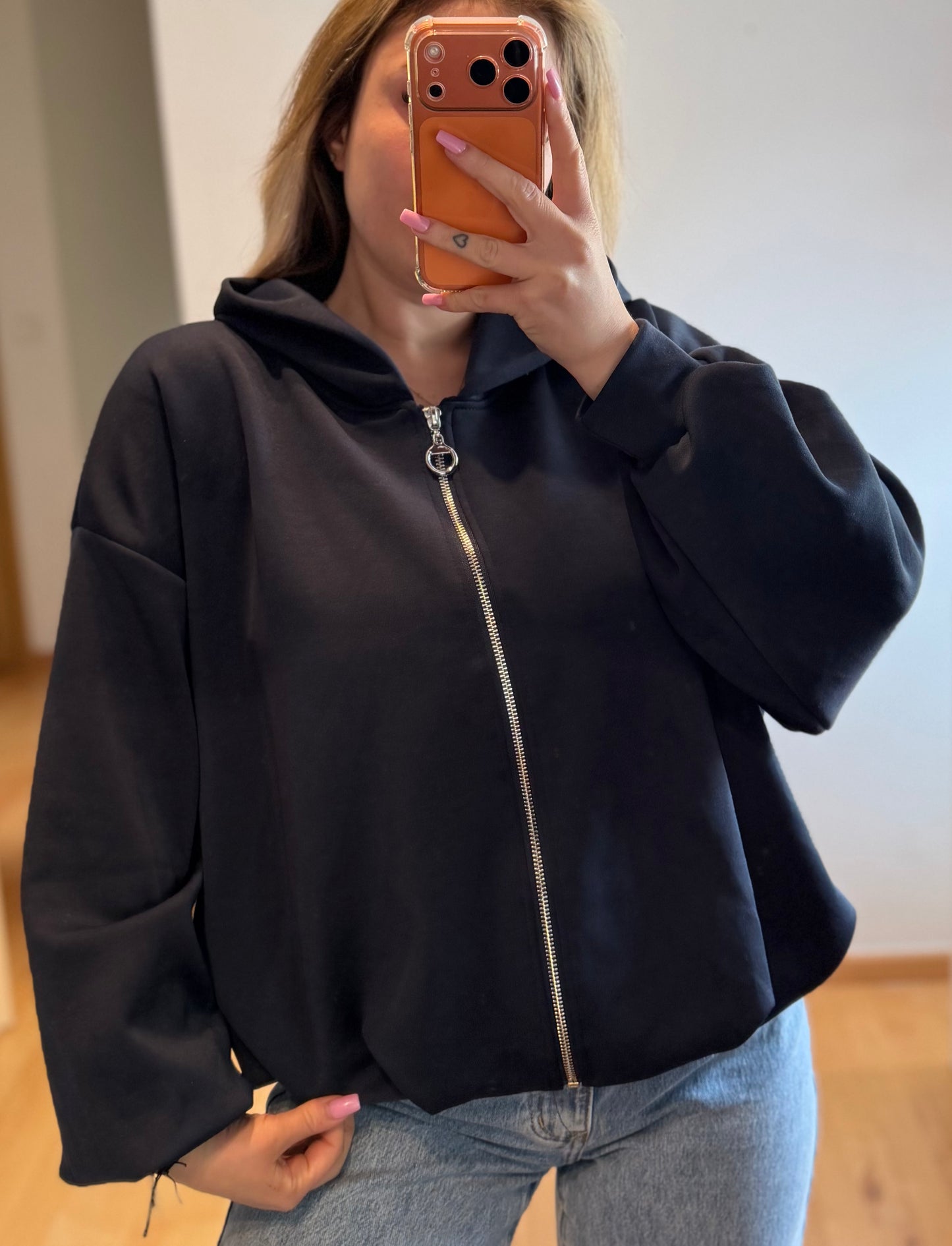 Sweat Jäckchen Dunkelblau/schwarz