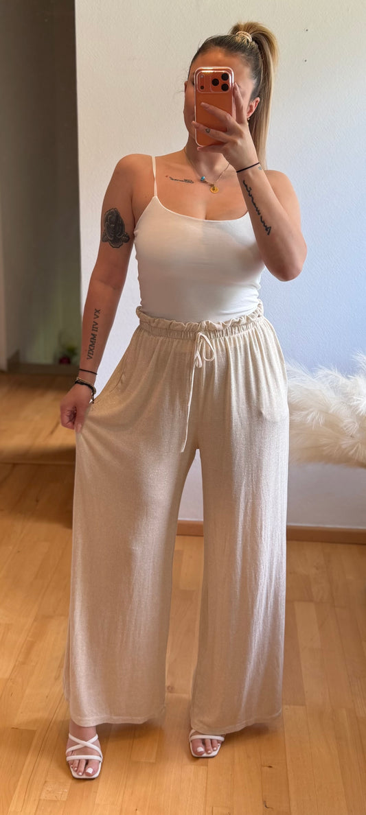 Glitzi Hose beige