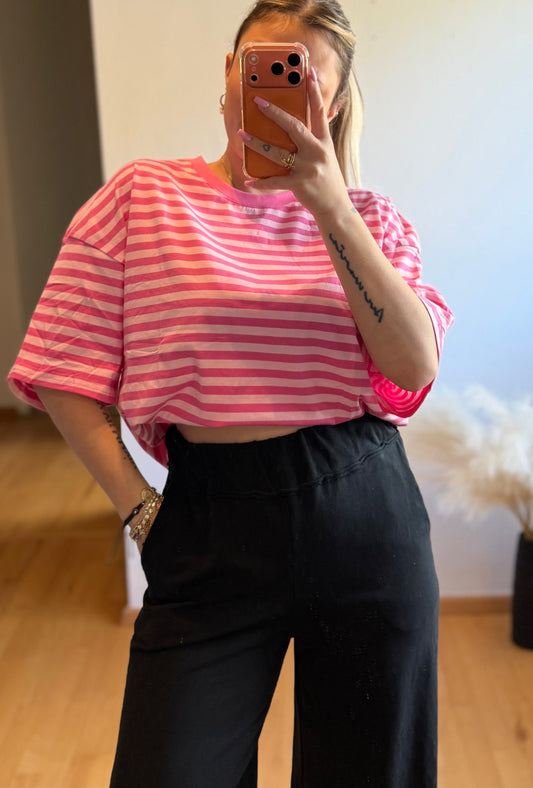 T-Shirt Streifi Rosa/Pink
