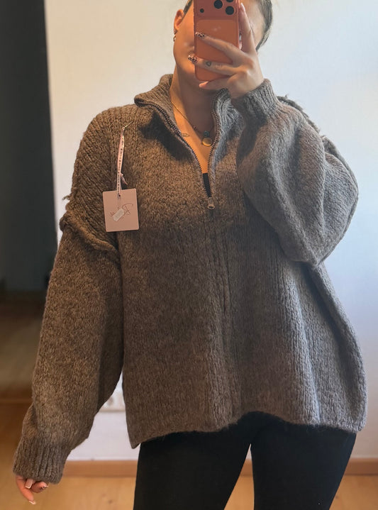 Strickjacke Taupe