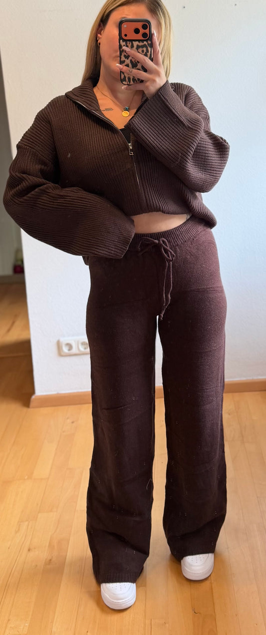 Strickhose Braun