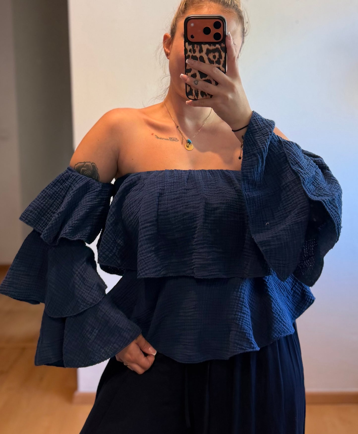 Musselin Off Blue