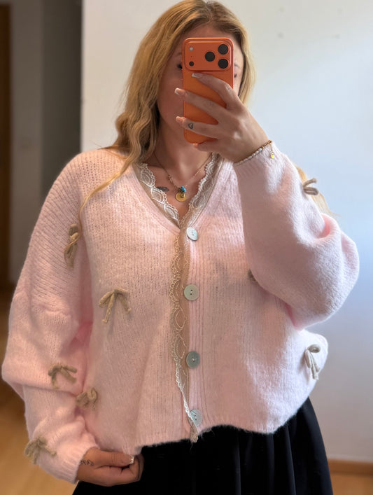 Cardigan Schleifi rosa