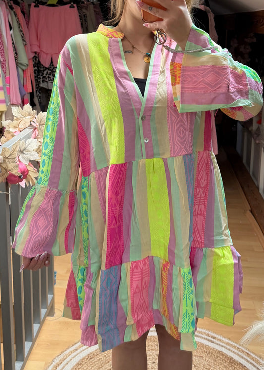 Neon Kleid Bunt