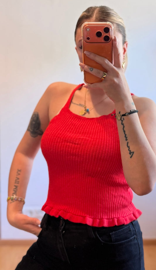 Rüschen Rot Meliert