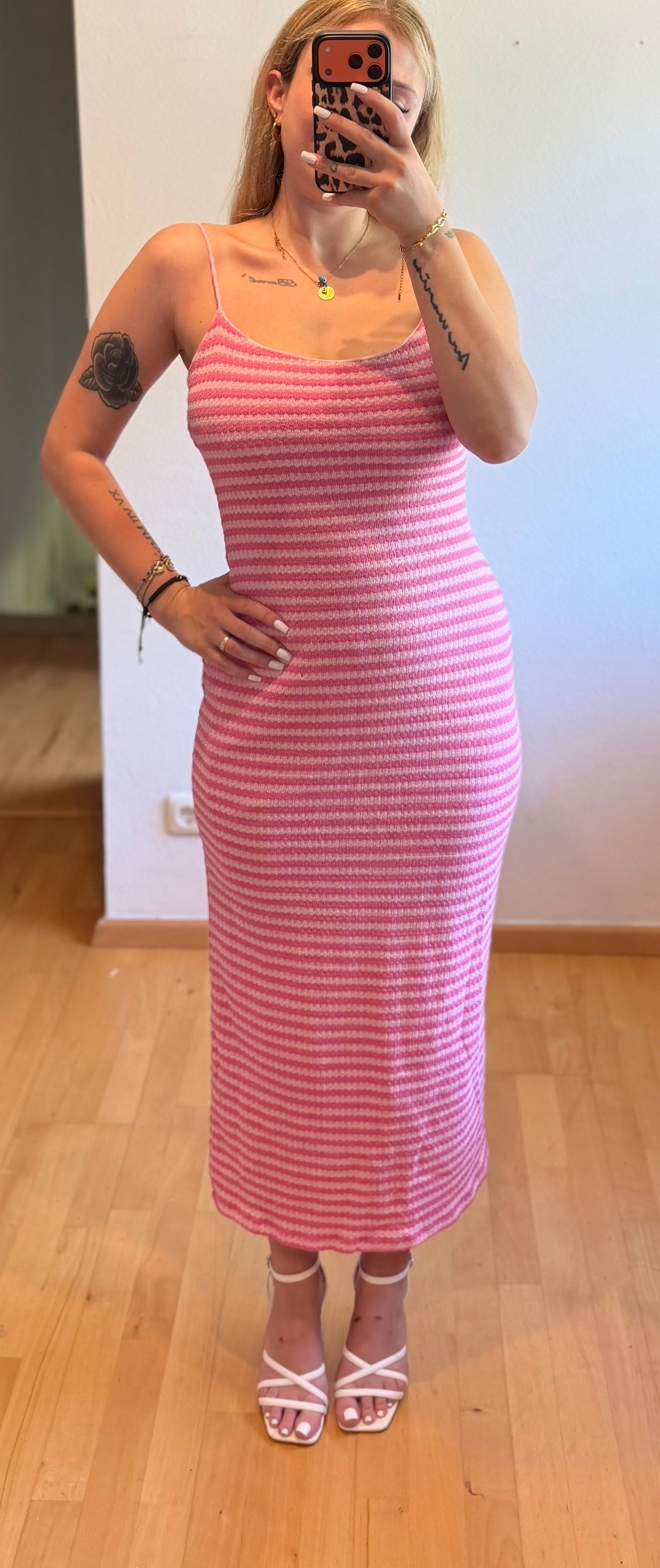 Kleid gestreift Rosa