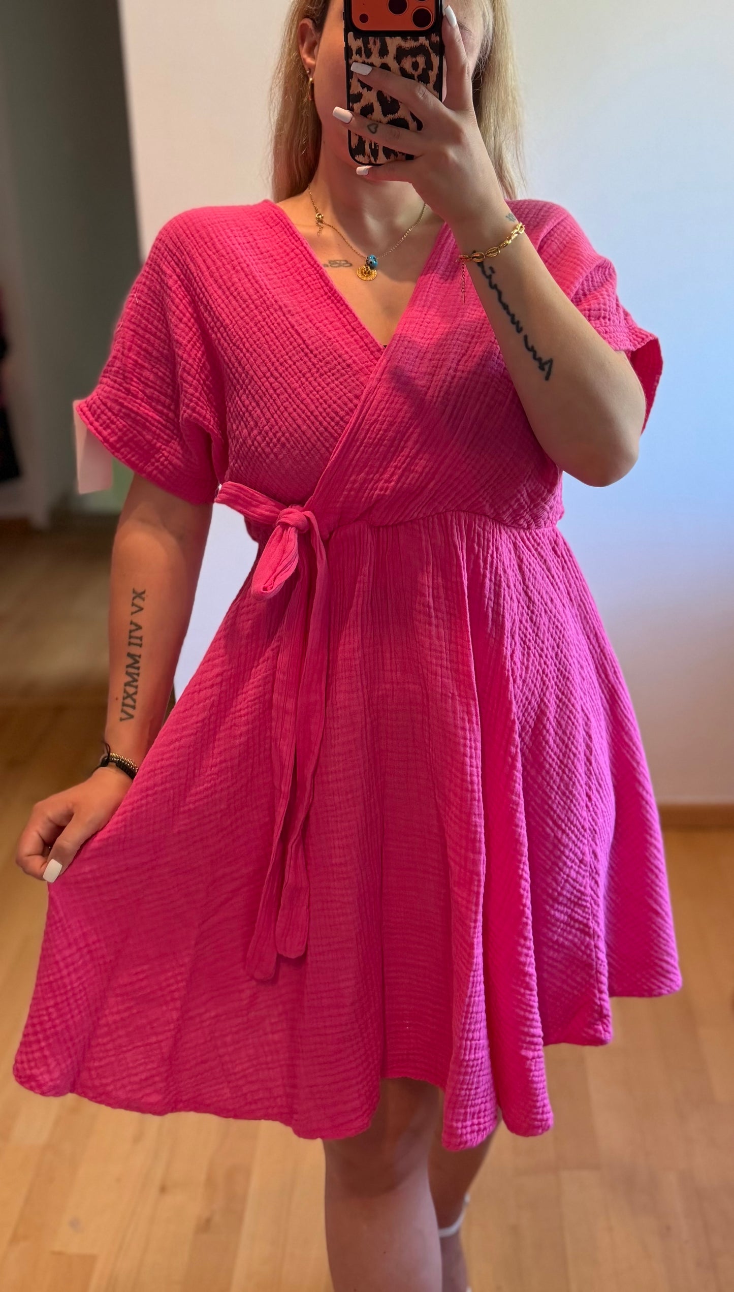Musselin Kleid Pink
