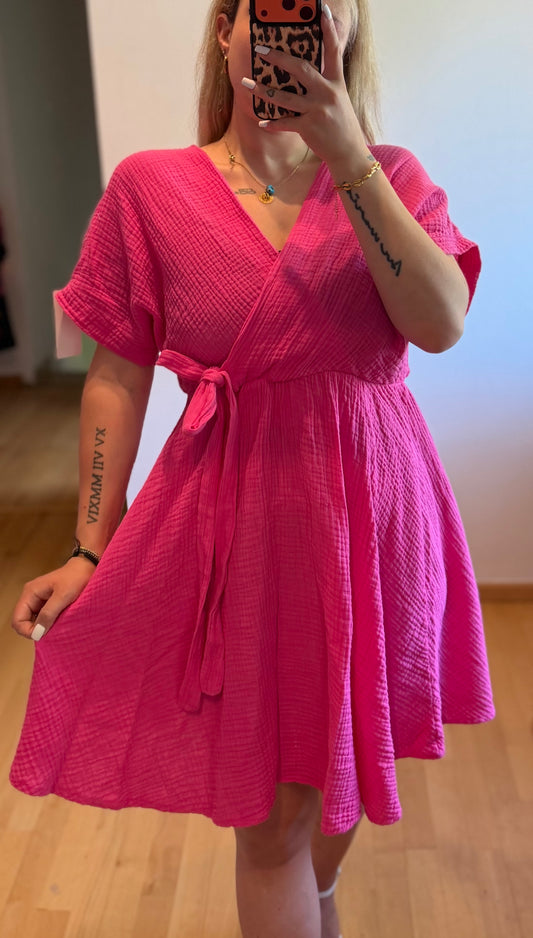 Musselin Kleid Pink