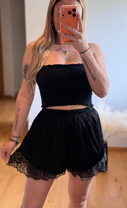 Spitzen Short Schwarz