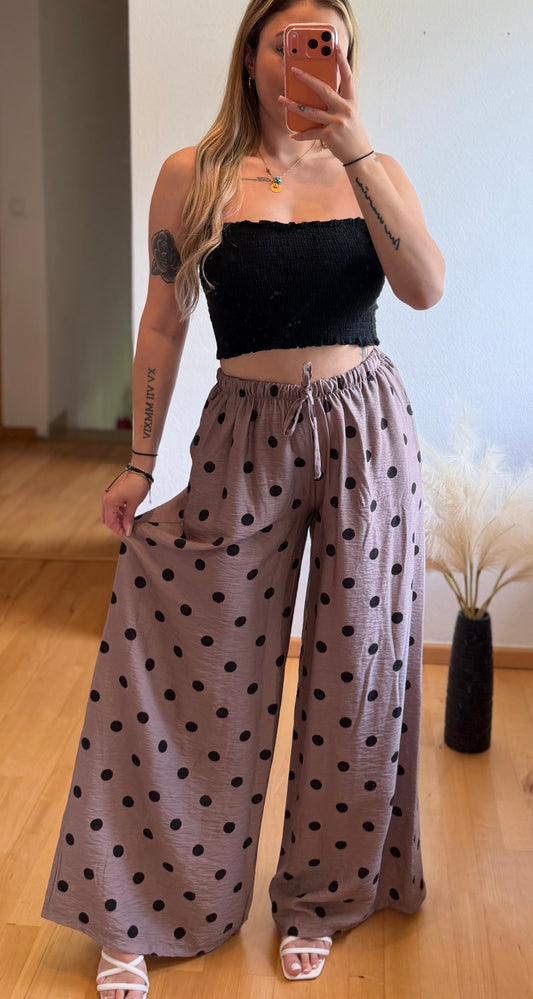 Pünktchen Hose Taupe
