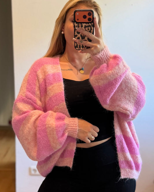 Rosa Streifi Cardigan
