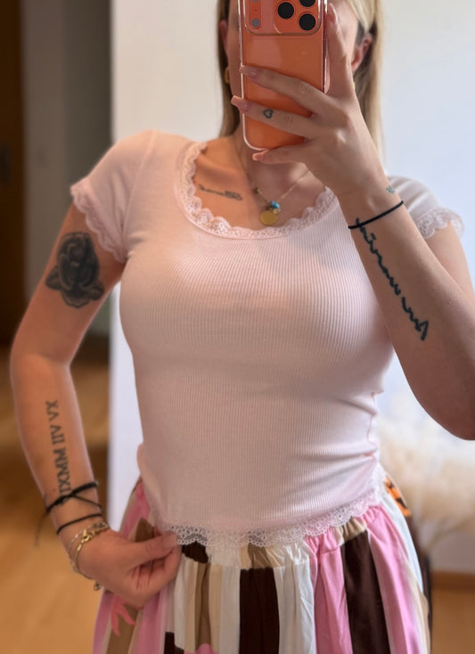 Bambus Ripp Optik Shirt Rosa