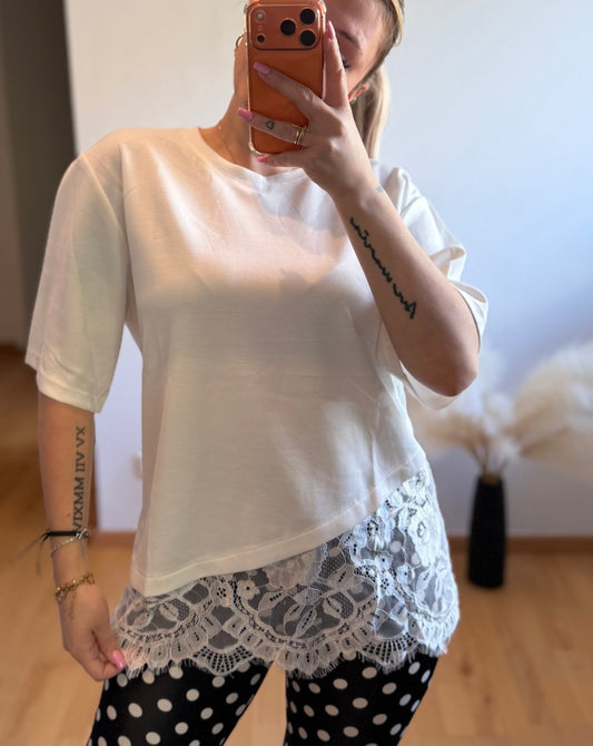 Spitzen Tshirt White