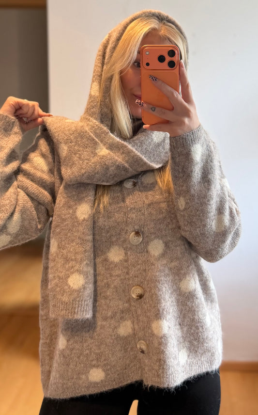 Pünktchen Jacke mit Schal