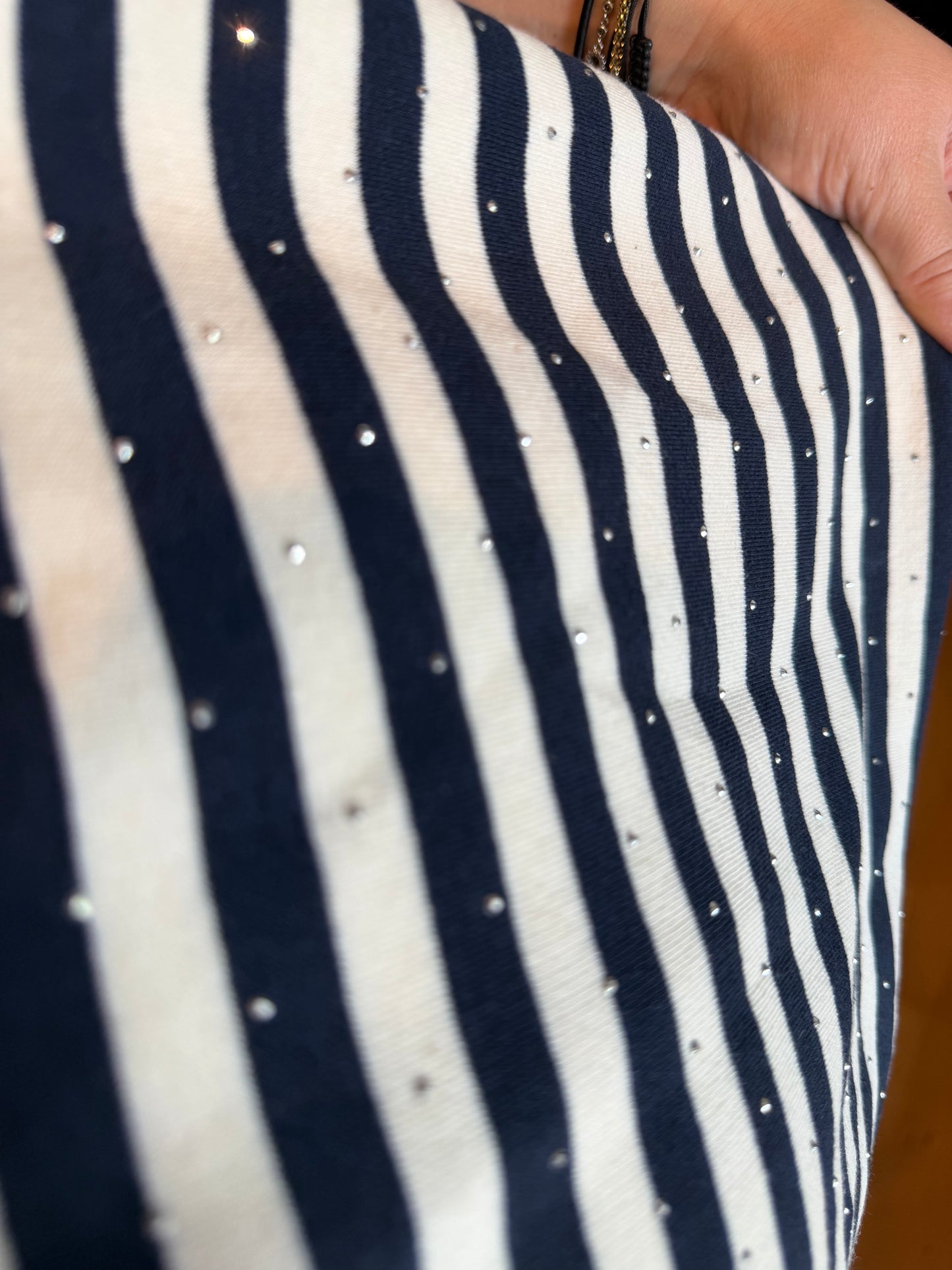 Streifi Glitzi dunkelblau