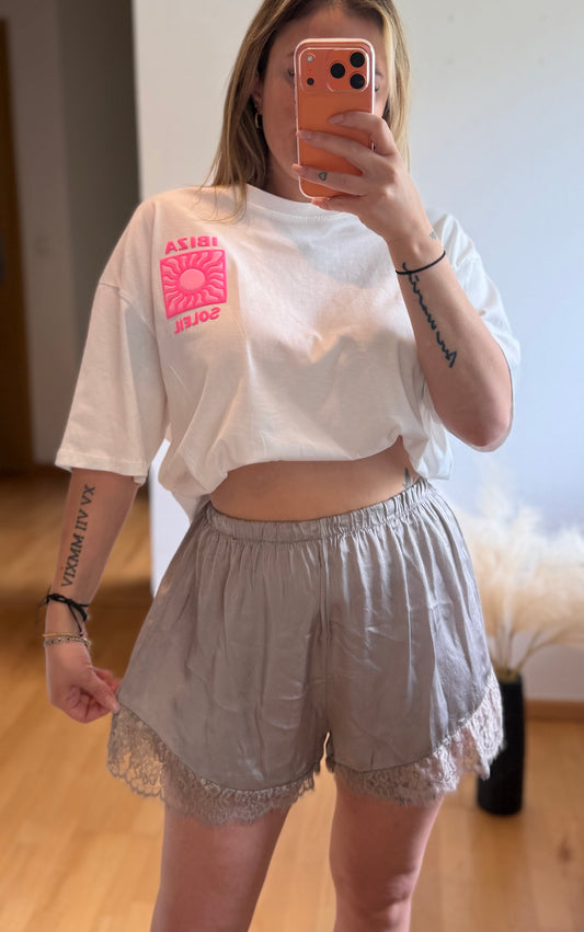 Spitzen Short Taupe