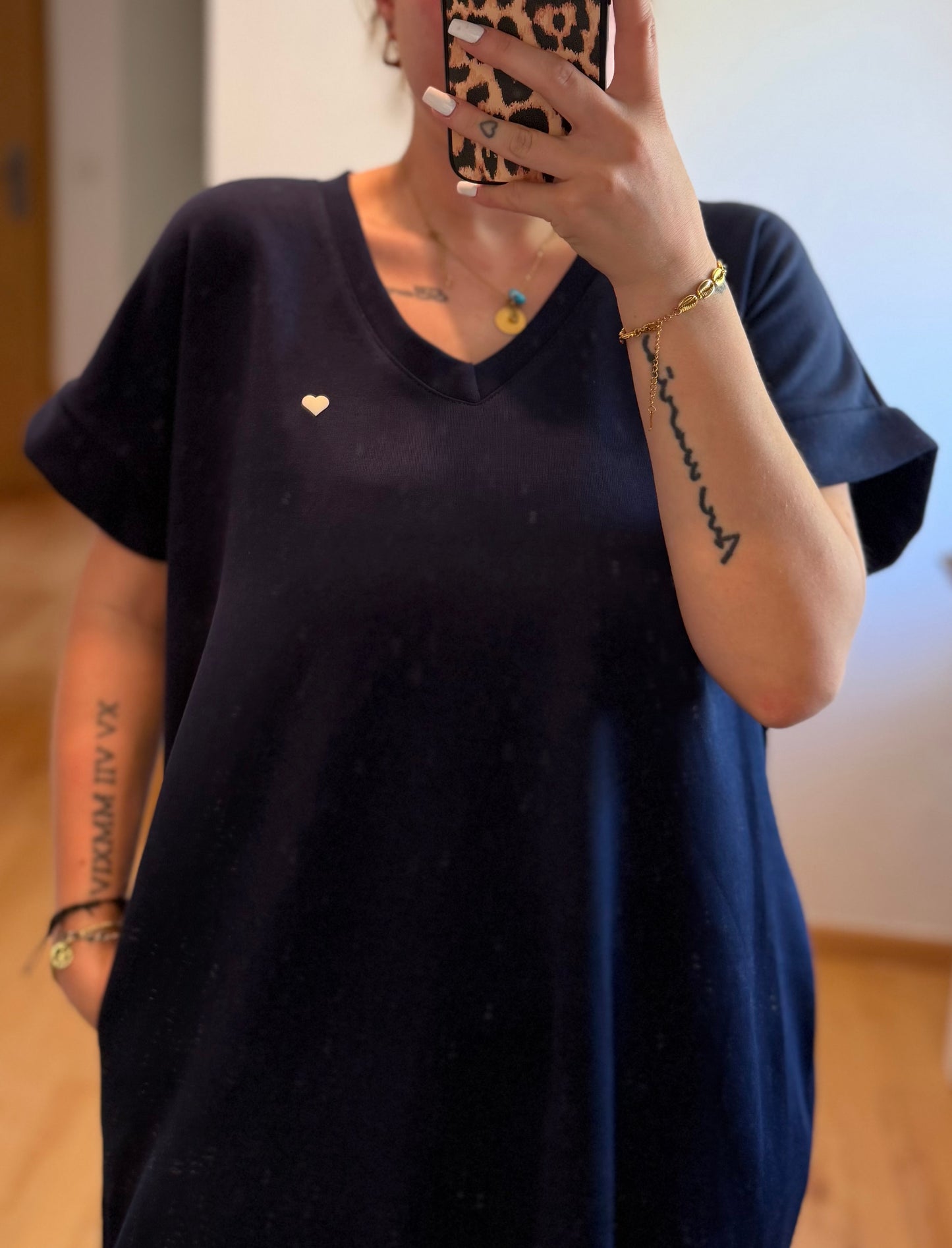 Kleid mit kleinem Herz / Blue