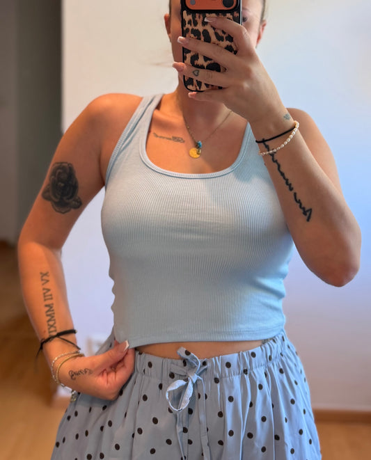 Bambus Top hellblau
