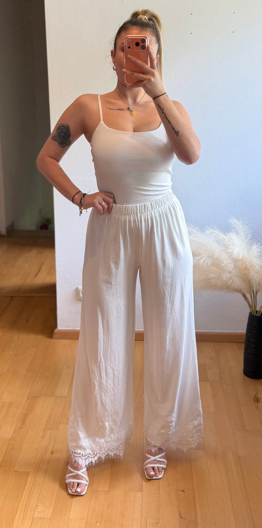 Spitzen Hose White