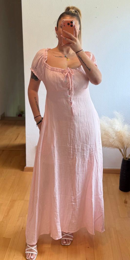 Musselin Kleid rosa