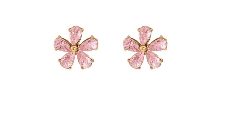 Ohrringe Flower Stecker rosa