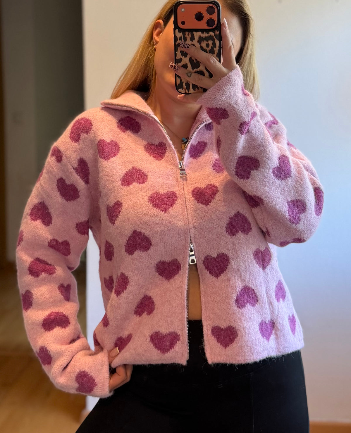 Herz Zipper Rosa