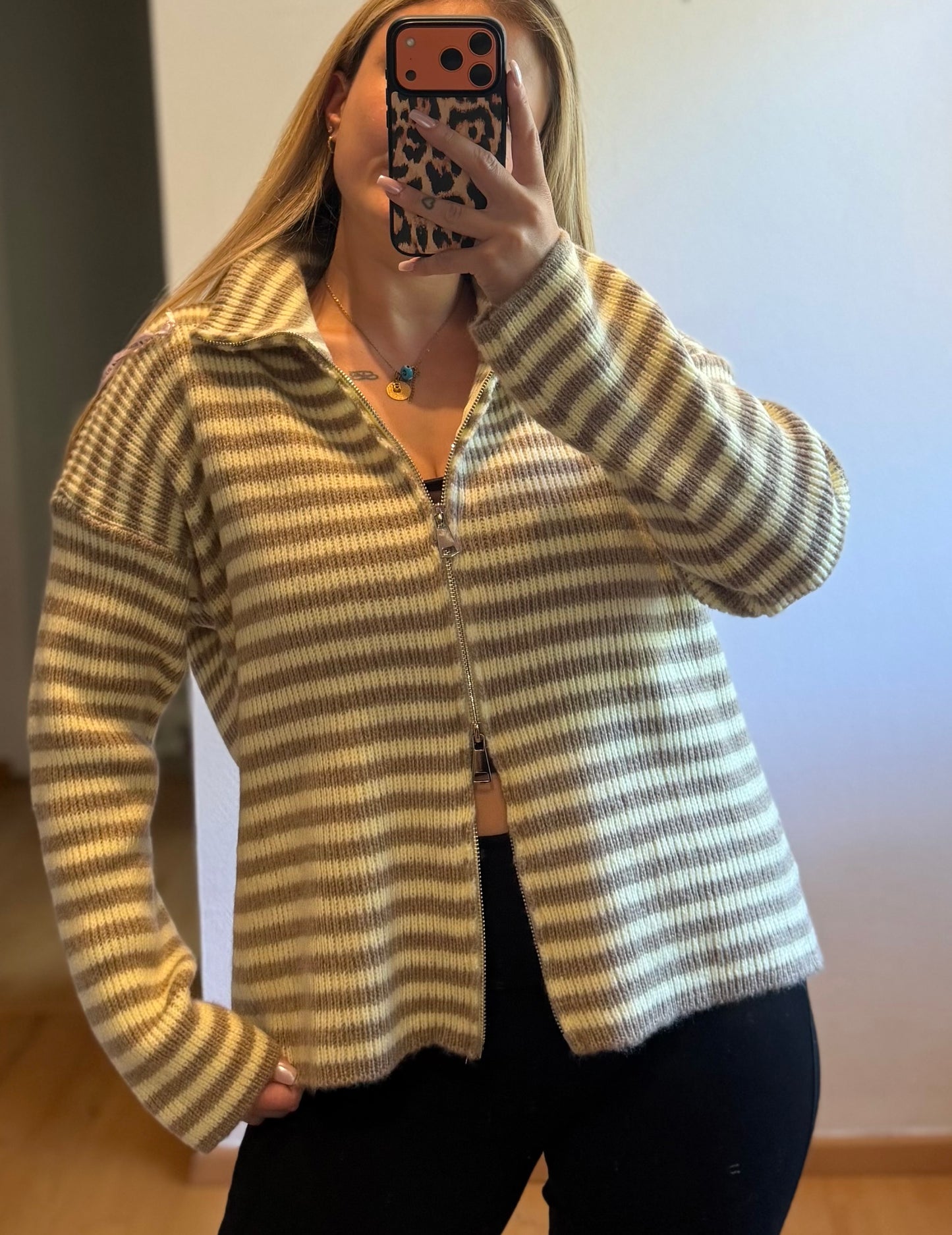 Zipper Gelb/Beige