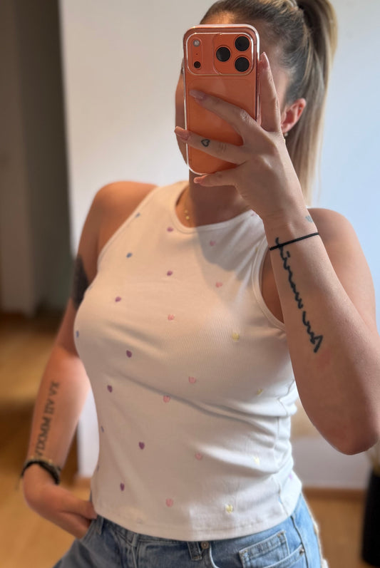 Herz Top White
