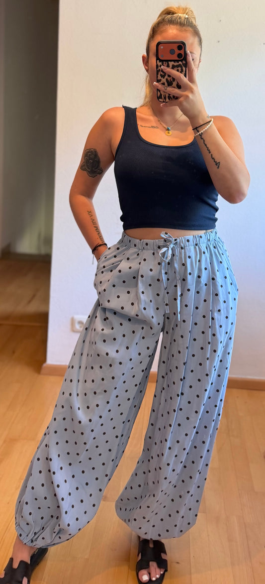 Pünktchen Hose Blau