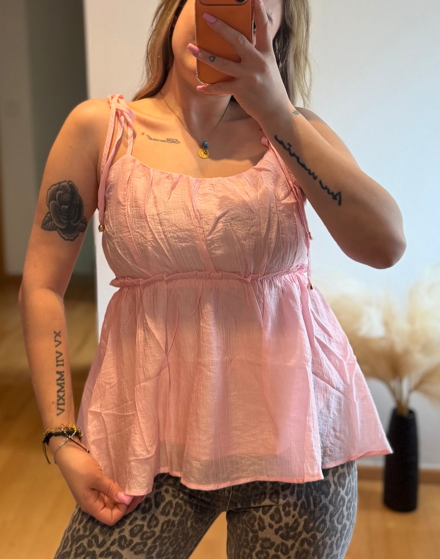 Rüschen Top Rosa