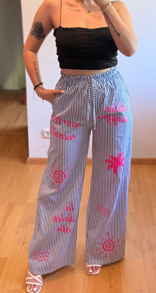 Summer Hose blau/weiss