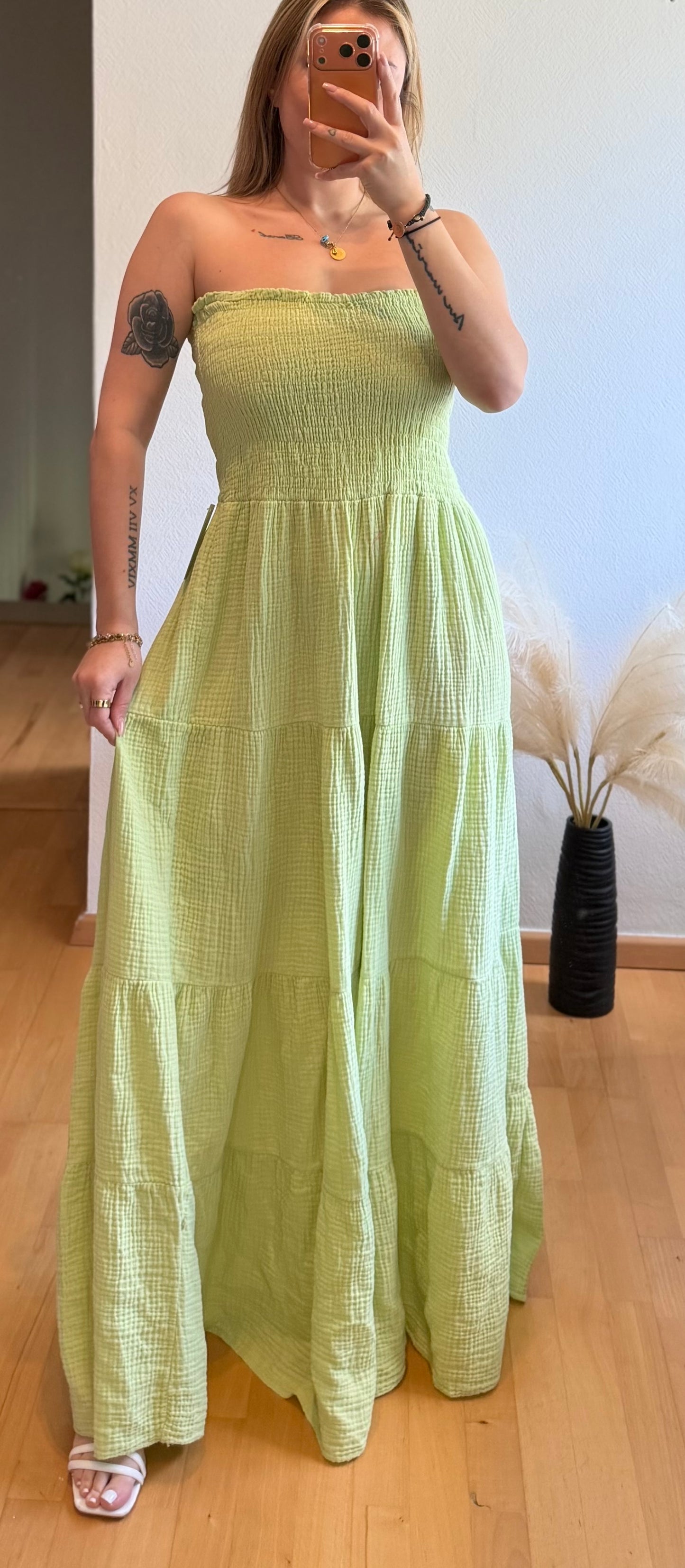 Kleid Matcha Musselin