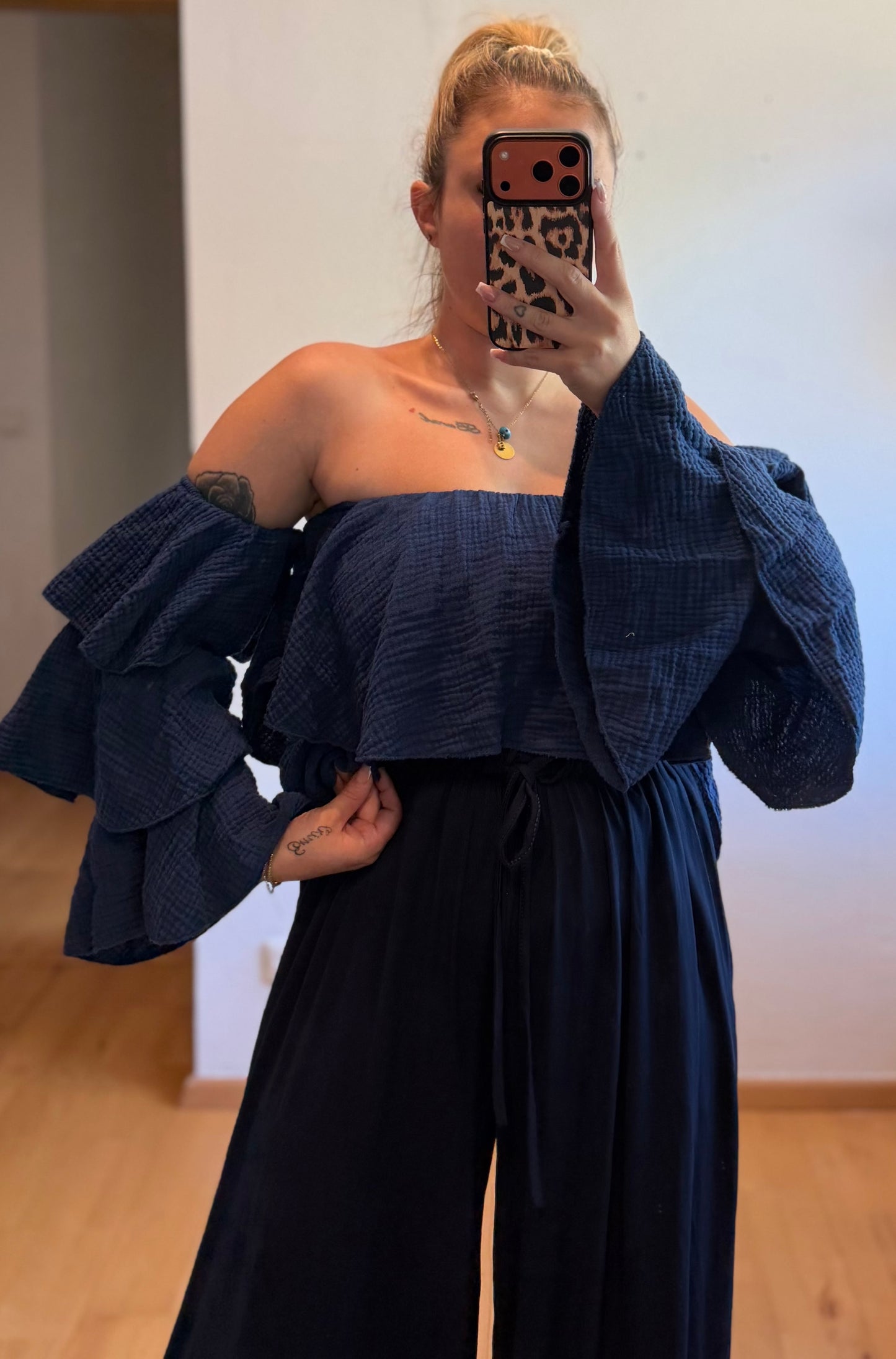 Musselin Off Blue