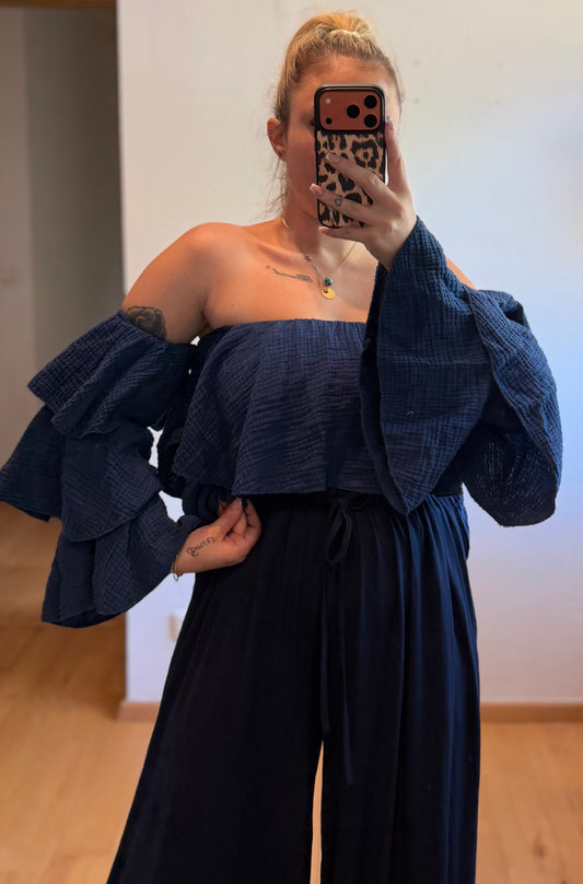 Musselin Off Blue