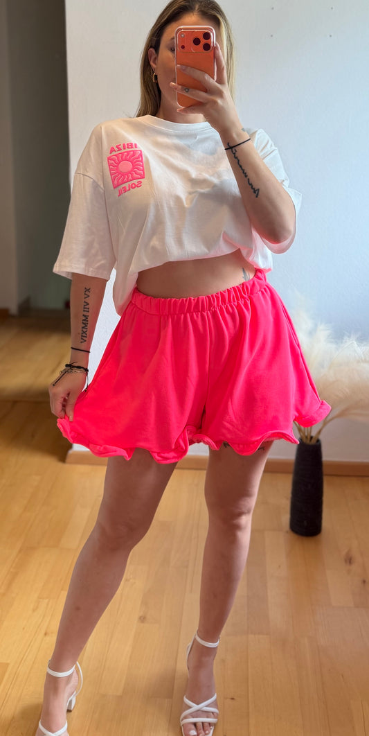 Rüschen Hose Pink Neon