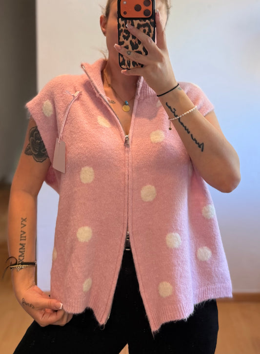 Pünktchen Weste rosa