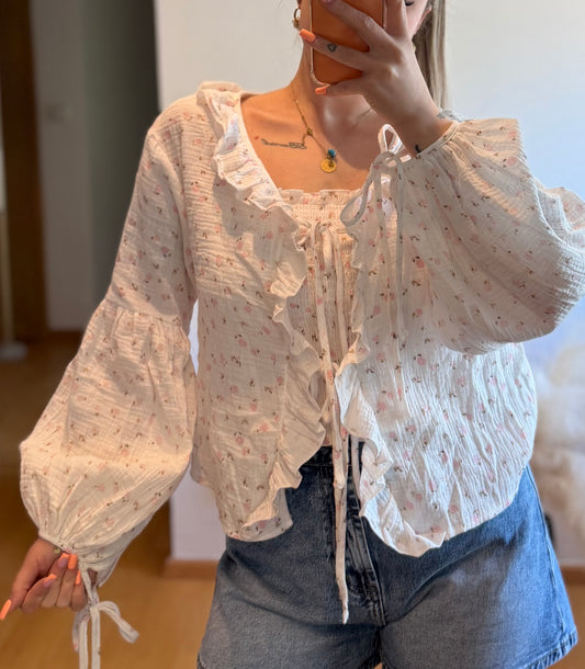 Musselin Blümchen Bluse