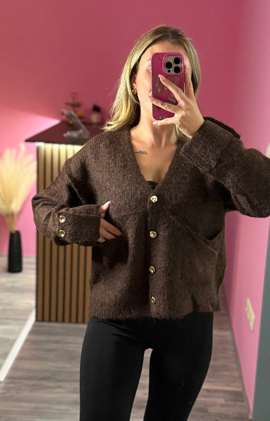 Cardigan mit goldenen Knöpfen