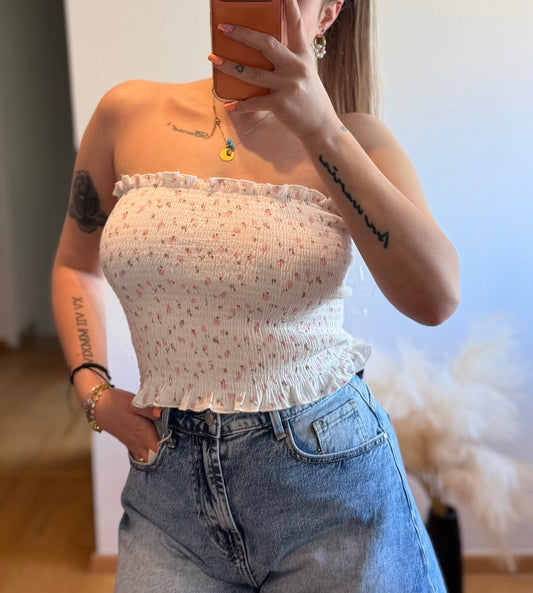 Bandeau weiß Blümchen
